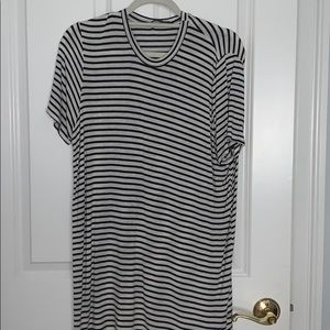 Black and white stripe T-shirt dress